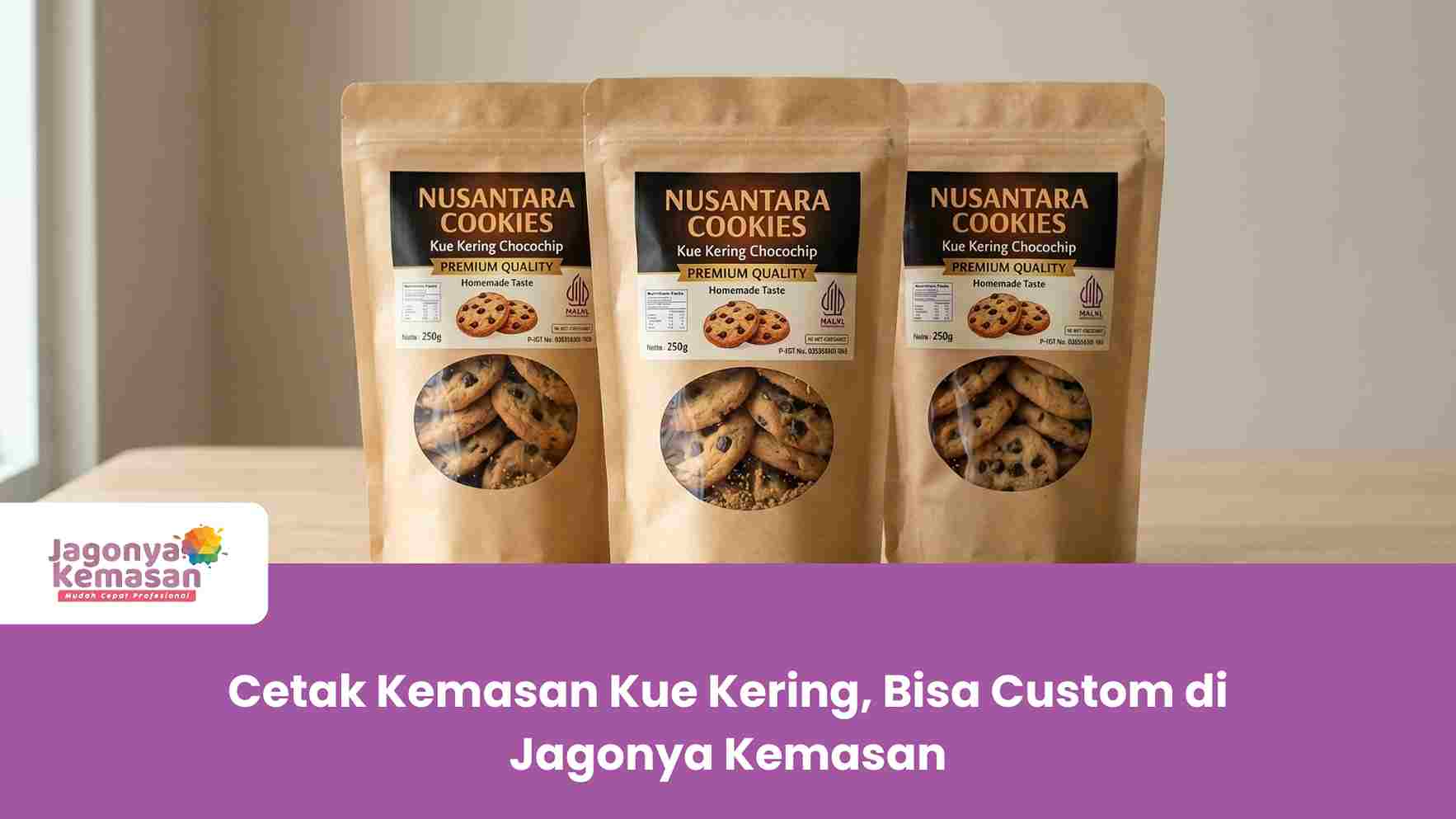 Cetak Kemasan Kue Kering, Bisa Custom di Jagonya Kemasan