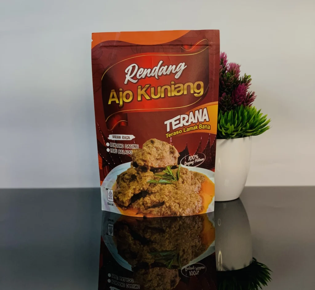 Kemasan standing pouch frozen food rendang