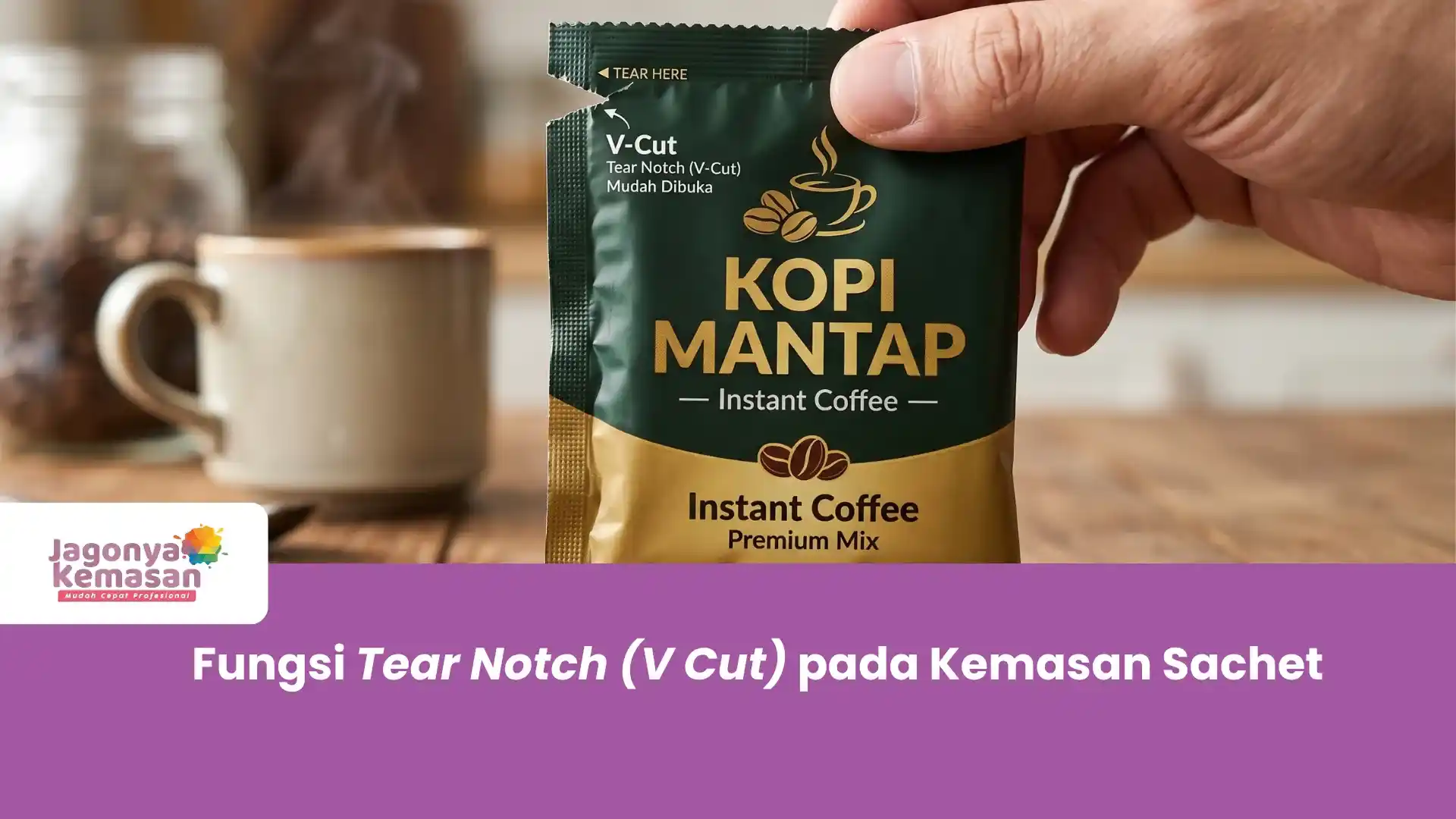Fungsi Tear Notch (V Cut) pada Kemasan Sachet